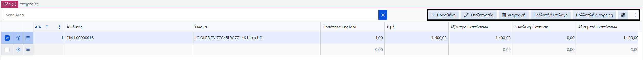 Προσφορές - Δυνατότητες Γραμμές Ειδών