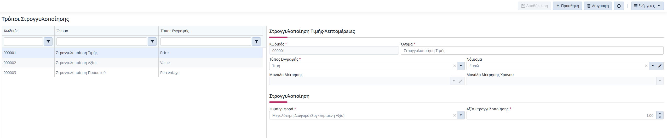 Πίνακες - Τρόποι Στρογγυλοποίησης